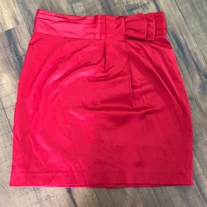 Forever 21 red holiday bow pencil skirt